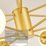 ENXING Lampe à Suspendre Grand Salon Lustre E27 Moderne Fer Suspension Luminaire sphérique Chambre à Coucher Lampe de Salle à Manger Abat-Jour Verre Eclairage moléculaire Bar Café Plafonnier