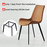 Ensemble de 2 chaises de Repas, Chaise rembourrée en Cuir PU Mat, Chaise latérale Moderne, Chaise en métal (Brunes) dans la Cuisine, la Salle à Manger, la Chambre et Le Salon