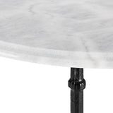 blumfeldt Patras - Table bistrot Ronde en marbre, Plateau de Table en marbre véritable Poli, Support trépied en Fonte, Style Art Nouveau avec Pied de Support en Fonte décoré et Plateau de Table