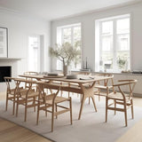 FIXARE Chaise Latérale Salle Manger,Réplique Chaise Wishbone Naturelle, Chaise Salle Manger Bois,Chaise D’Accent, Chaise Latérale