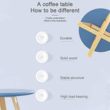 LUWOFU Petite Table de Chevet Salon, Table Basse Ronde, en Bois Moderne Simple élégante Stable Stable Stabilit Structure Bandin,Blanc