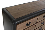 PEGANE Commode, Meuble de Rangement en Bois de Sapin et métal Coloris Noir - Longueur 114 x Profondeur 42 x Hauteur 96 cm