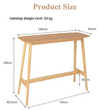 LIFEZEAL Table Bar Haute avec Repose-Pied, Table Mange Debout Minimaliste, Table de Bar 120x45x99CM, Table d’Appoint en Bambou pour Salon, Cuisine, Chambre, Balcon, Naturelle