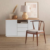 VS Venta-stock Pack 2 chaises Rustic, Couleur Noyer, Bois Massif, 55 cm (Longueur) 54,5 cm (Profondeur) 76 cm (Hauteur)