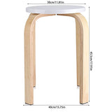 GOTOTOP Lot de 4pcs Tabourets Empilables en Bois Multi-Couleur Hauteur 45cm (4pcs Blancs)