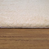 Tapis Rond Salon Tapis Poil Ras Moderne Moelleux Lavable Monochrome, Dimension:Ø 200 cm Rond, Couleur:Beige