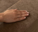 Amaris Elements | Canapé d'angle « Newman » avec 6 Coussins, Tissu Velours Marron, Salon de Jardin 4 Places 2.95m