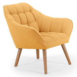 Menzzo Scandinave Fauteuil, Tissu, Jaune, 83
