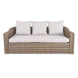 Strandgut07 - Canapé 3 places en polyrattan avec coussins, 90 x 201 x 75 cm