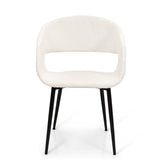 Milton & Oldbrook Bouclette Chaise de Salle à Manger Pula Blanc