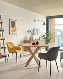 Kave Home - Table ronde Full Argo en mélamine Finition naturelle Pieds en acier Effet bois Ø 119 cm