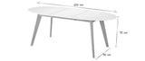 Miliboo Table scandinave Extensible Ovale Blanche et Bois Clair L150-200 cm Leena