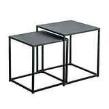 Tables Basses, Ensemble de 2 Tables gigognes Tables d'appoint de canapé en Fer Nordique Petite Table carrée empilable 44 × 37 × 44 cm + 50 × 40 × 50 cm (Couleur : Blanc)