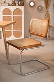 Sensoreve - Chaise de Salle à Manger en rotin, cannage en Canne de rotin, Cadre en Bois (Bois Marron)