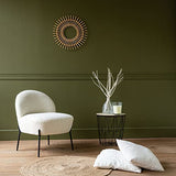 Happy Garden Chaise HELMI, Fauteuil d'appoint, Tissu Bouclette écru, Effet Peau de Mouton, piétement en métal