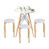 GOTOTOP Lot de 4pcs Tabourets Empilables en Bois Multi-Couleur Hauteur 45cm (4pcs Blancs)