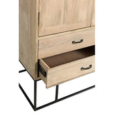 Armoire cannage en rotin tissé et bois de manguier