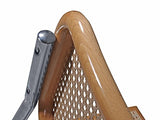 ElleDesign Chaise à traîneau en osier, paille de Vienne, bois massif hêtre naturel verni laqué noir blanc noix paille de Vienne