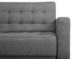 Beliani - Canapé Convertible 3 Places - Aberdeen - Tissu, Gris Clair