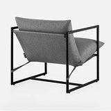 ZINUS Aidan Fauteuil d’exception style suspendu,Fauteuil avec structure en métal et coussins remplis de flocons de mousse, Montage facile sans outils,Fauteuil livré dans une boîte compacte, Gris clair