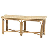 DECOCLICO - Banc en rotin Naturel tressé - L 110 x P 31 x H 46 cm - Rotin