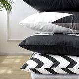 pendali Housses de Coussin, Taies d'oreiller Décoratives en Velours Simplicité Moderne avec Motif Double Face, Lot de 4 Housses de Coussin pour Canapé Chaise de Salon, 45 x 45 cm (Noir)
