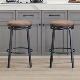 SHOCOKO Swivel Bar Stools Tabouret de comptoir de cuisine avec assise en cuir synthétique et cadre en métal robuste, moderne, pour îlot de cuisine, bar, salle à manger, marron