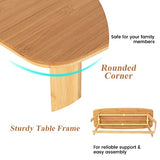 LIFEZEAL Table Bar Haute avec Repose-Pied, Table Mange Debout Minimaliste, Table de Bar 120x45x99CM, Table d’Appoint en Bambou pour Salon, Cuisine, Chambre, Balcon, Naturelle