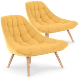Lot de 2 fauteuils Danios Tissu Jaune