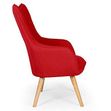 Paris Prix - Fauteuil Scandinave Aimee 67cm Rouge