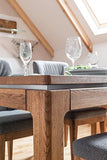 LoftStory Table de salle à manger extensible en chêne Monténégro 40, 160-250 x 90 x 78 cm, bois massif chêne, idéale pour la cuisine, le salon, les meubles style nordique, couleur chêne rustique