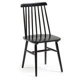 Kave Home - Chaise de Salle à Manger Tressia Noir en Bois Massif de Caoutchouc