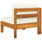 vidaXL Canapé de Jardin 3 Places et Coussins Sofa de Terrasse Canapé d'Extérieur Sofa de Jardin Meuble de Terrasse Blanc Crème Bois d'Acacia