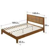 ZINUS 30 cm Alexia Sommier plateforme en bois avec tête de lit | Base solide en bois | Support à lattes en bois | Facile à monter | Rangements sous le lit | 140 x 190 cm | Pin rustique