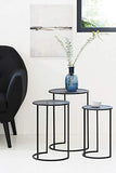 LIFA LIVING Lot de 3 Table Basse gigogne, Table Basse de Salon, Petite Table Scandinave en métal Noir, pour la Cuisine, Le Salon et la Chambre