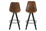 Marque Amazon - Movian Arendsee - Lot de 2 tabourets de bar, 55 x 48,5 x 111,5 cm, Marron