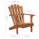 Festnight Chaise de Jardin Chaise d'Extérieur Adirondack Bois d'Acacia Massif pour Jardin ou Terrasse 69,5 x 87 x 91 cm Marron