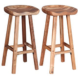 vidaXL Tabourets de Bar Lot de 2 Bois d'acacia Solide
