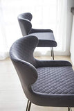 Chaise de bar moderne en tissu piqué losange, pieds effet laiton, cuisine, tabouret de bar, tissu velours