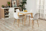 FURNITURE-R France Currency Square Top 80 Table Salle à Manger, Bois, Blanc-80-carré, 808075cm