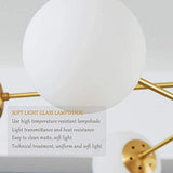 Lampe À Suspension E27 Moderne Décoration créative Salon Pendentif Lumière Fer forgé Pendante Lumière Boule De Verre Plafonnier Abat-Jour Blanc Bureau Cuisine Chambre À Manger bar Lustre