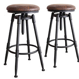 Style Industriel Tabouret de siège Rond Tabourets de Barre de comptoir Chaises de Bar pivotant Réglable Hauteur 70-90cm Charge maximale de 200 kg C