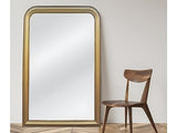 Vente-unique - Miroir Style Vintage en Bois de Paulownia Heloise - L. 80 x H. 110 cm - Doré Effet Laiton