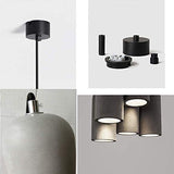 Mopoq 2 Pièces de béton industriel gris ciment suspendu E27 Vintage Retro Cuisine Salle à manger Chambre Lumière Pendentif ovale cylindrique en béton Suspension Hauteur ajustable Creative éclairage de