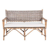 Tousmesmeubles Canapé avec accoudoirs en Rotin tressé - EKE - L 124.50 x l 70 x H 80 - Neuf