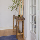 HANNUN - Table Console Zinek | Console Meuble d'entrée 120 x 85 Cm | Design Rustique | Table d'Appoint en Bois Massif d'Épicéa Recyclé Durable | Bout de Canapé pour l'Entrée Couloir Chambre Salon