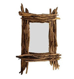 Miroir rectangulaire en Bois flotté 55x38cm. Décoration Murale