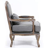 Paris Prix - Fauteuil Vintage Louis XV Esteban 96cm Gris