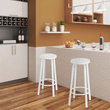 WOLTU 2 X Tabourets de Bar Bistro Tabouret Assise Rond en MDF et métal,Blanc BH237ws-2