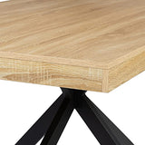 IDMarket - Table à Manger Alix 6-8 Personnes Pied araignée Bois et Noir 160 cm